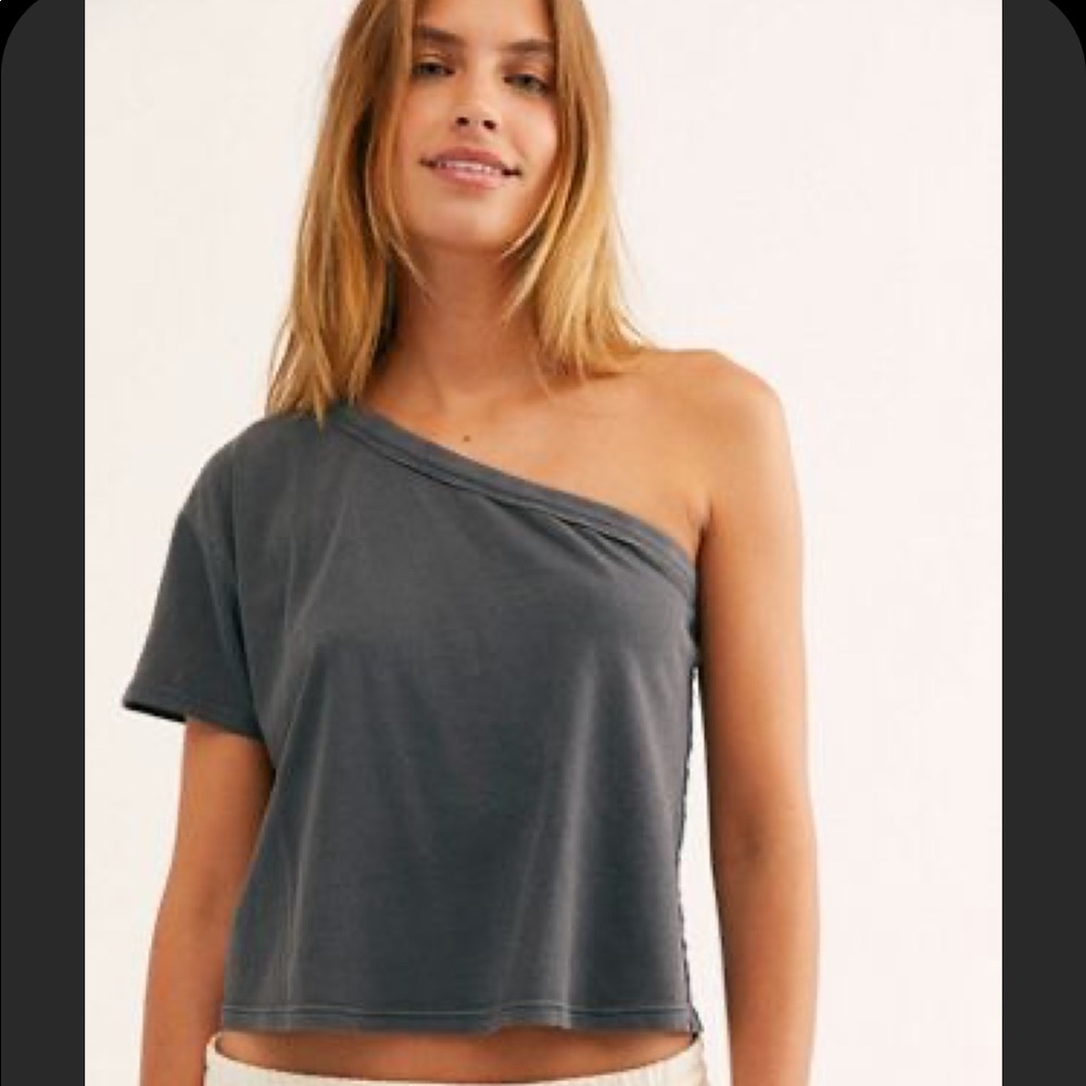 We the free Aubrey one shoulder tee